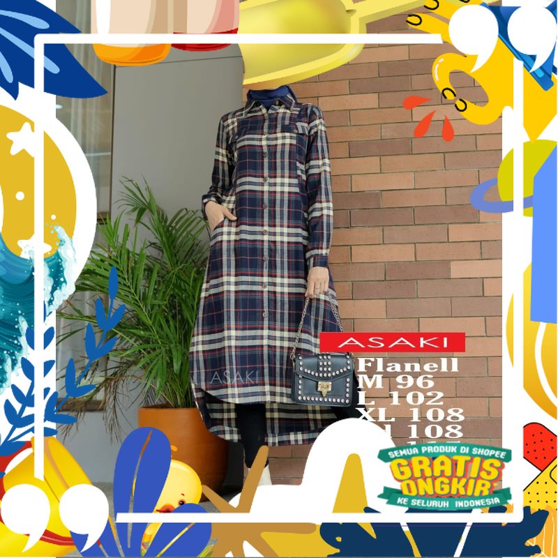 [TERBARU] Tunik Dress Cantik Kekinian Bahan Flanel Asaki Mode Series/ kopel ibu copel couple