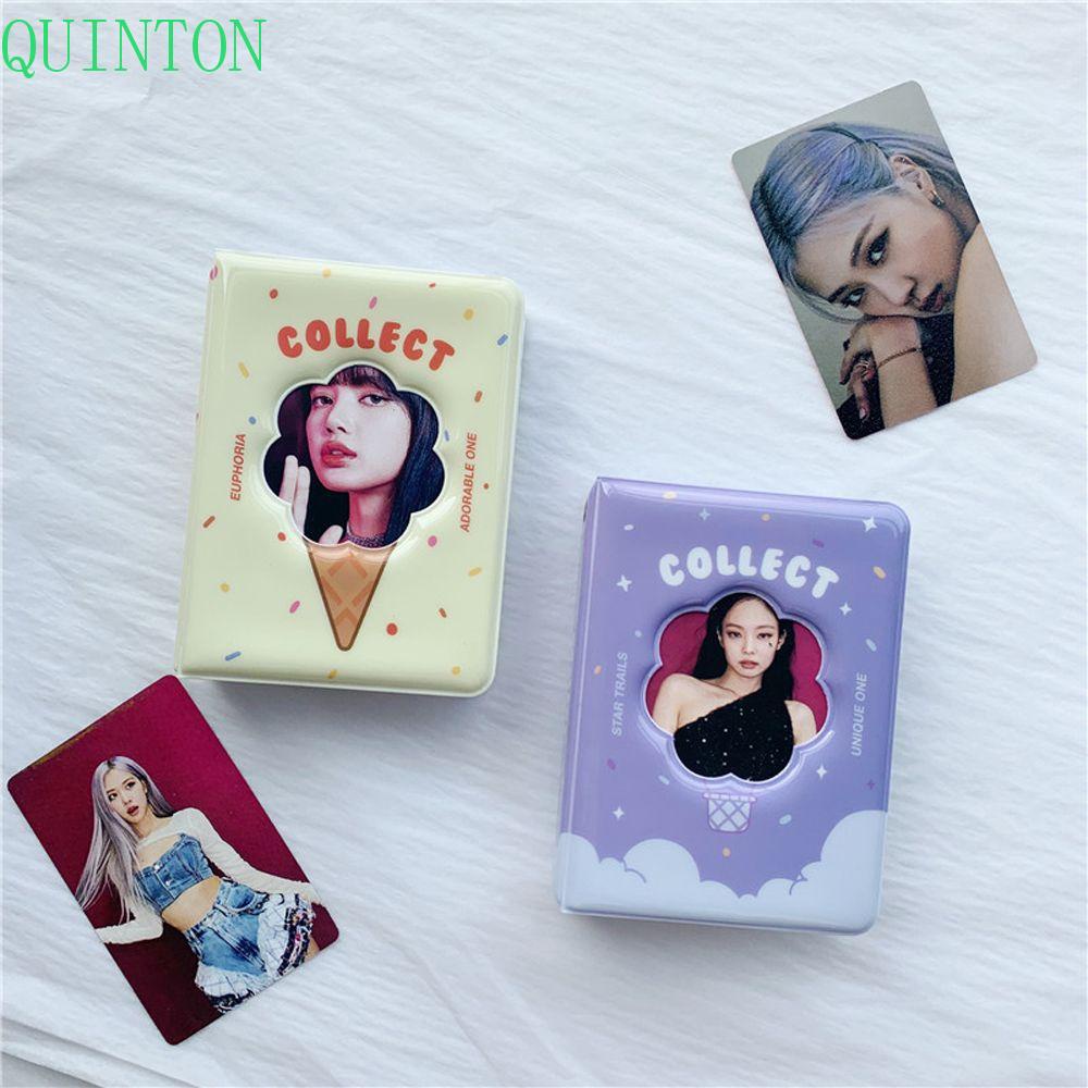 QUINTON Lovely Card Organizer Ice Cream Name Card Book Photo Album Photocard Holder Idol Album ID Holder Card Stock Binder Album Business Card Kpop Card Binder/Multicolor