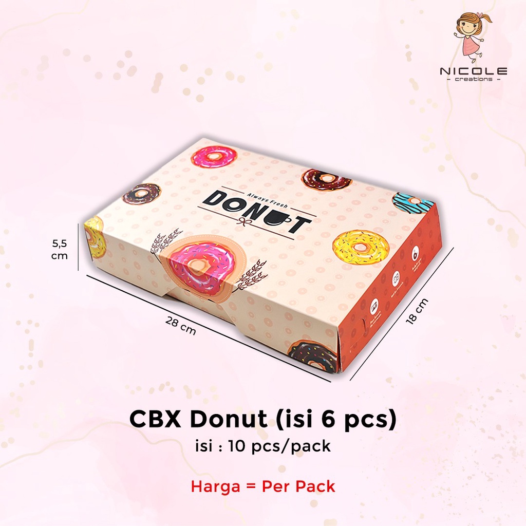 Packaging/Kemasan/Kotak/Box Donat isi 6