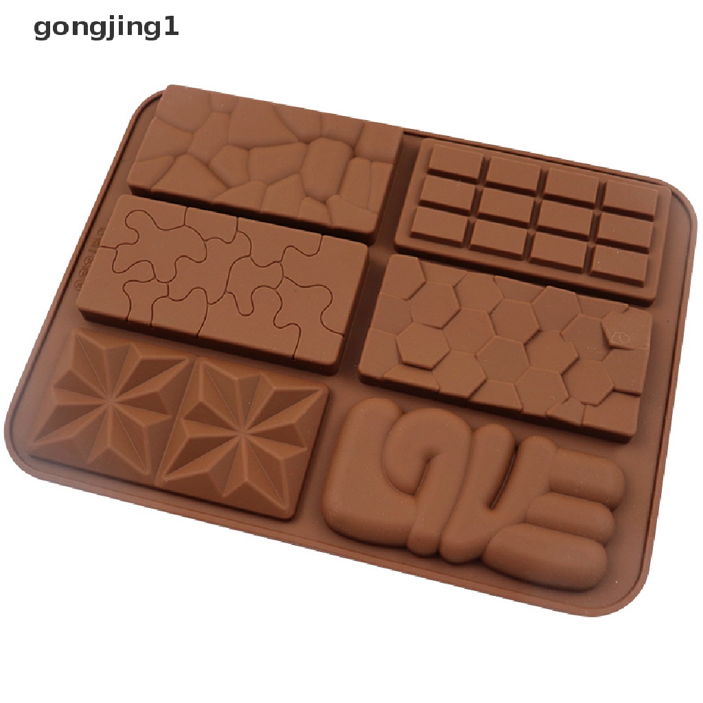 Ggg 6kisi Waffle Kecil Persegi Panjang Coklat Batangan Silikon Candy Mold Tray ID