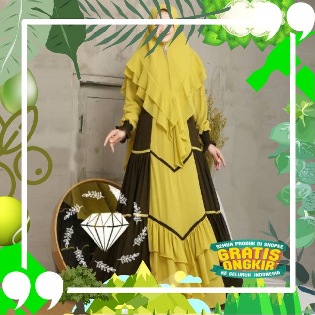 Gamis lulu syari / baju muslim XL remaja wanita hijab set bagus murah lul at/ edisi lebaran2023