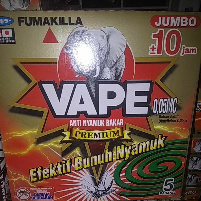 Fumakilla vape jumbo obat nyamuk  bakar isi 5 pasang