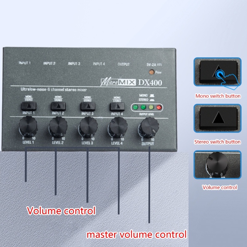 Zzz Mixer Untuk Instrumen Elektronik Komputer Mixer Suara Stereo Output