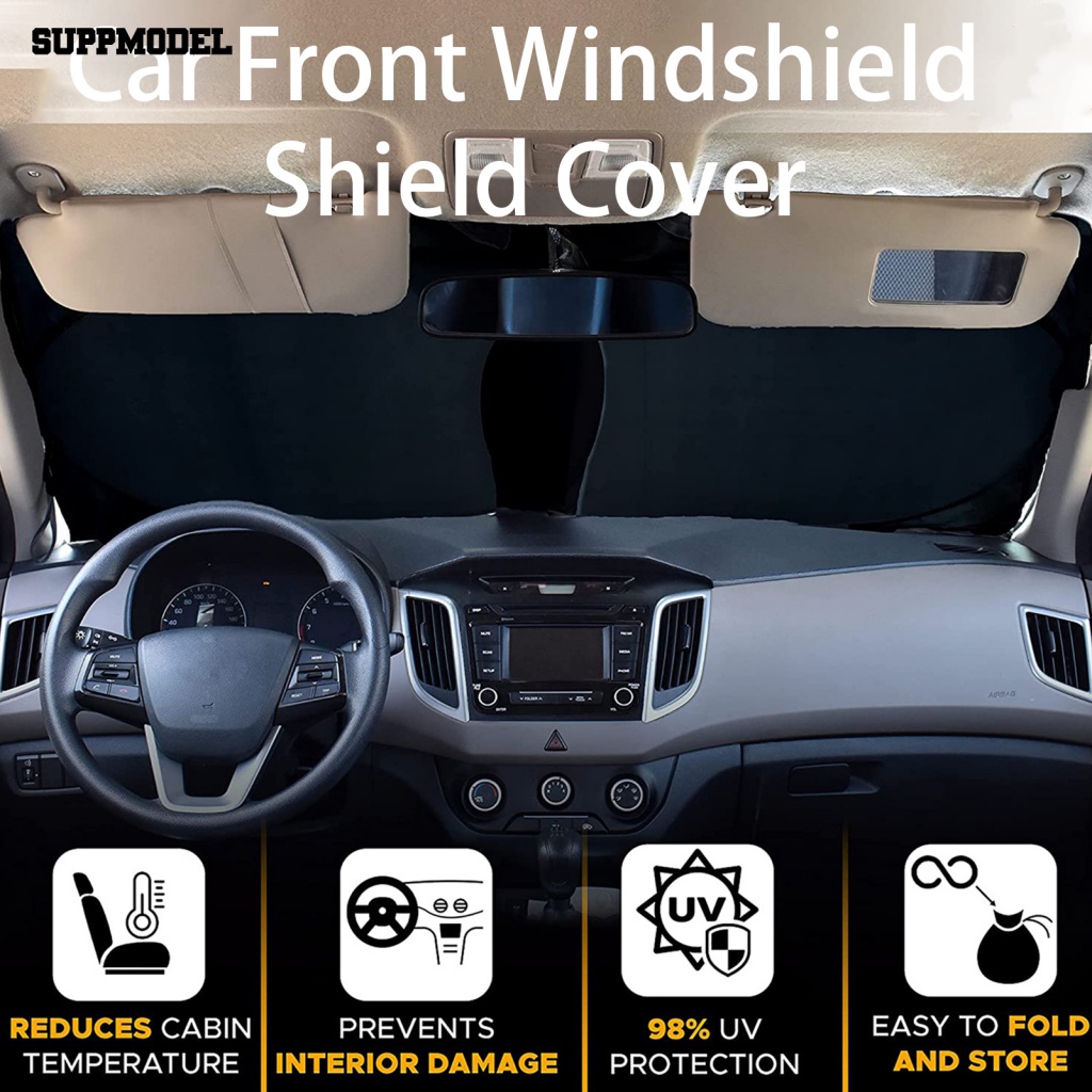 Suppmodel Reusable Car Sun Shade Aksesoris Interior Otomotif Pelindung Matahari Kaca Depan Mobil Tahan UV