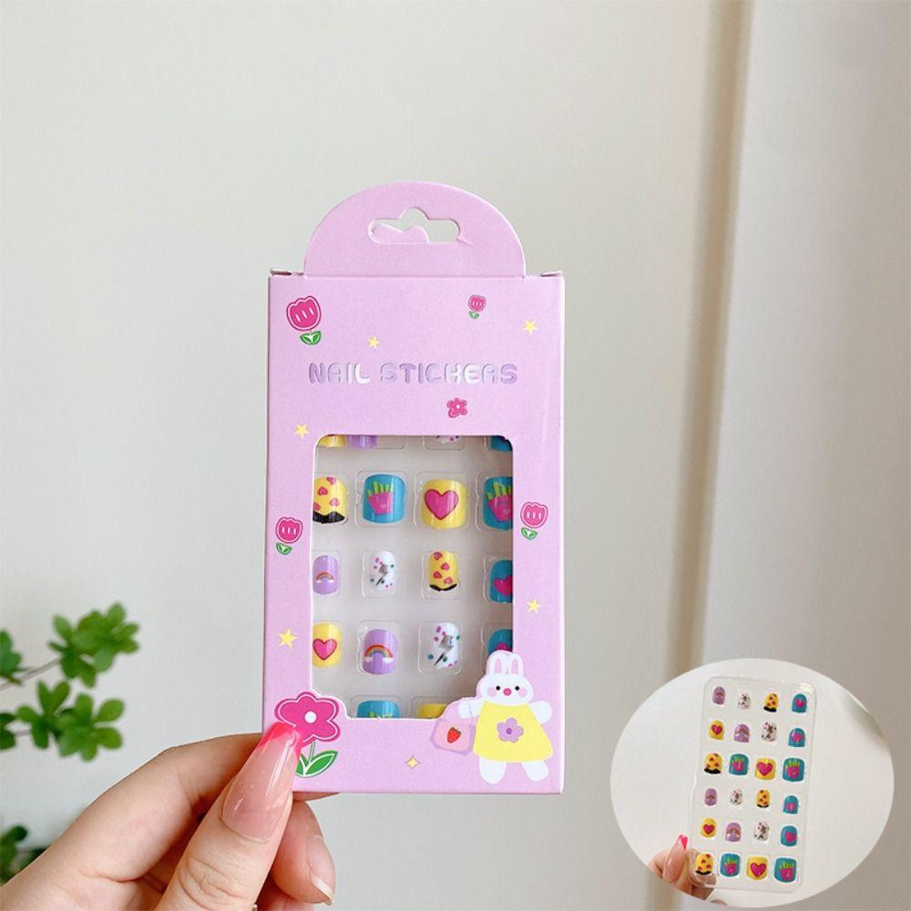 AUGUSTINA Agustina Nail Art Decal Detachable Nail Art Manicure Tools Kartun Tekan Pada Kuku Kuku Palsu