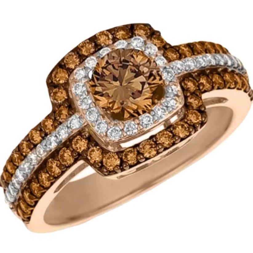 Goldkingdom Aksesoris Perhiasan Fashion Ready Stock Rose Gold Disepuh Champagne Cincin Wanita Kreatif Dua Warna Handwear