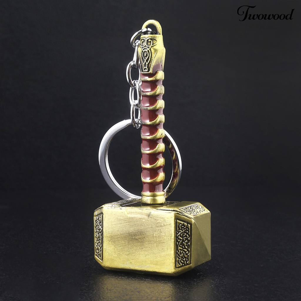 Twowood Gantungan Kunci Vintage Kartun Serbaguna Realistis Tidak Luntur Hias Portable Pria Wanita Palu Tempat Kunci Hadiah Ulang Tahun