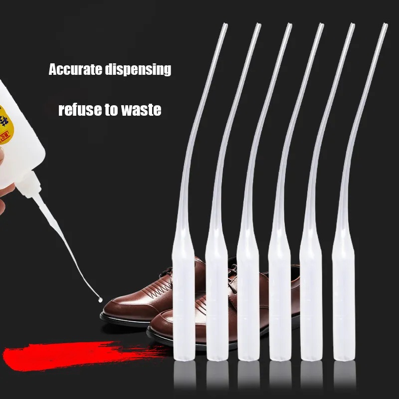 Lem Tangan Non Perekat Micro Nozzle 100Pcs Pipet Transparan Cocok Untuk 401dan502lem Presisi Aplicator Dropper Nozzle DIY Craft Dispensing Hose
