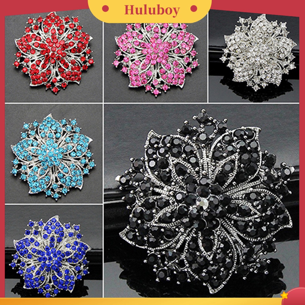 {Ready Stock} Bros Pin Indah Anti Karat Lapis Perak Berlian Imitasi Bulat Blossom Bunga Breastpin Untuk Pacaran