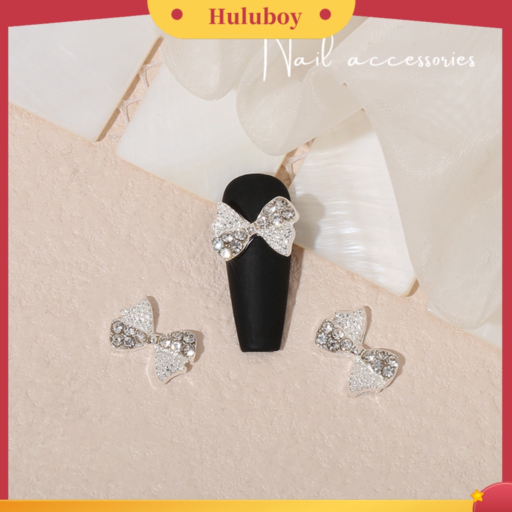 {In Stock} 20Pcs Ornamen Kuku Bentuk Kreatif Tahan Karat Paduan Cinta Hati Hiasan Kuku Busur-Simpul Manicure Perhiasan Perlengkapan Kecantikan