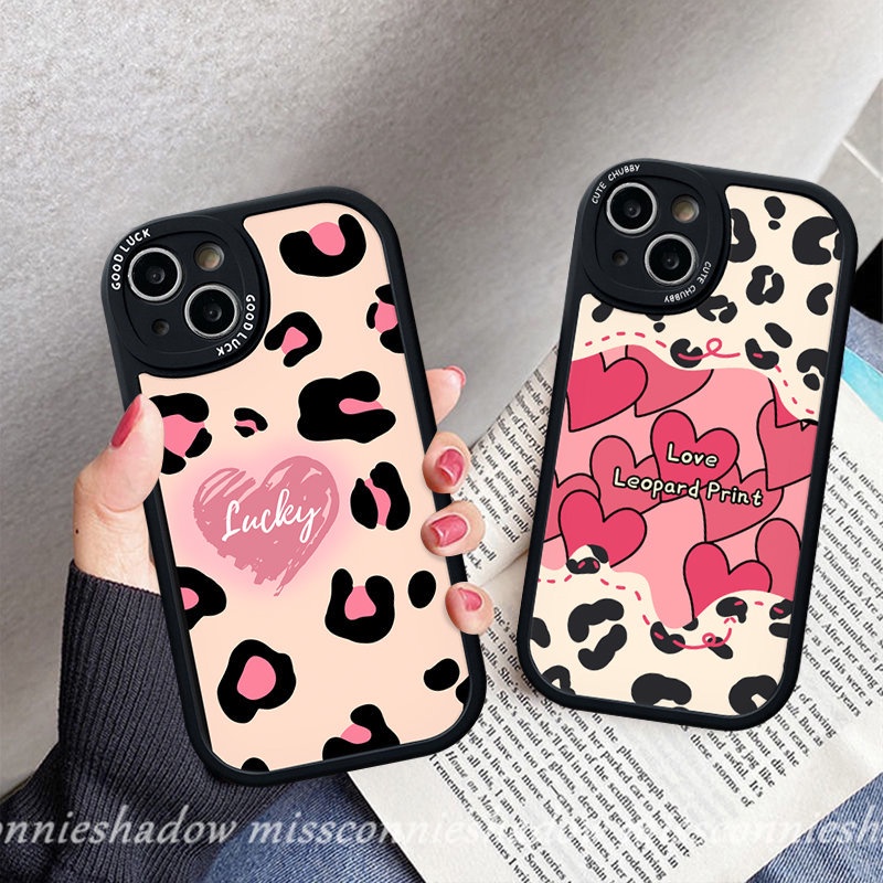 Casing Pasangan Infinix Hot 10 Lite Hot 9 10 Play 10T 11 10s 11s Smart5 6 Note8 Lucky Love Heart Soft Couples Case Fashion Motif Leopard Soft Tpu Back Cover