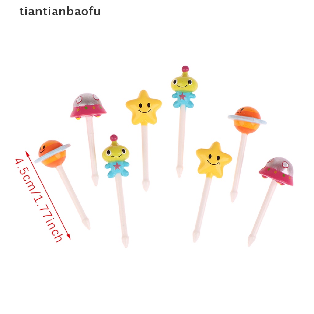 [tiantianbaofu] 6/8pcs Garpu Buah Kartun Hewan Snack Dessert Kue Animal Decor Food Picks Butik