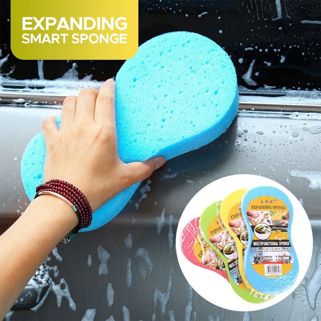 SPONS CUCI MOBIL MOTOR BUSA CUCI PIRING PREMIUM EXPANDING SMART SPONGE