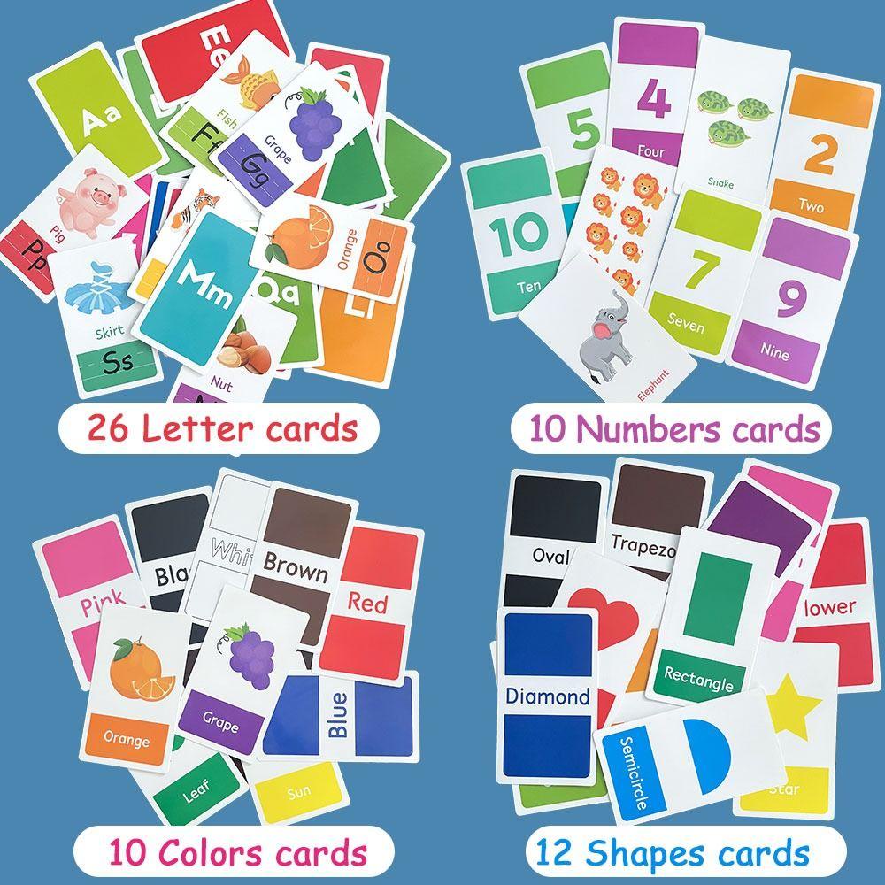 Lanfy Kartu Belajar Bayi Permainan Cognition Bayi Bentuk Angka Aksara Warna Flashcards Letter Flash Memory Card Flash Cards Kartu Edukasi Dini