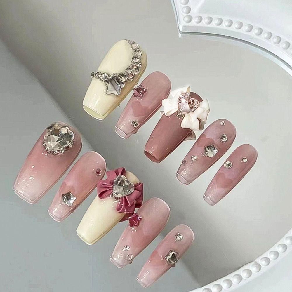 Needway  Pesona Kuku 5pcs Ikatan Simpul Berlian Imitasi Hitam Putih Nail Art Dekorasi