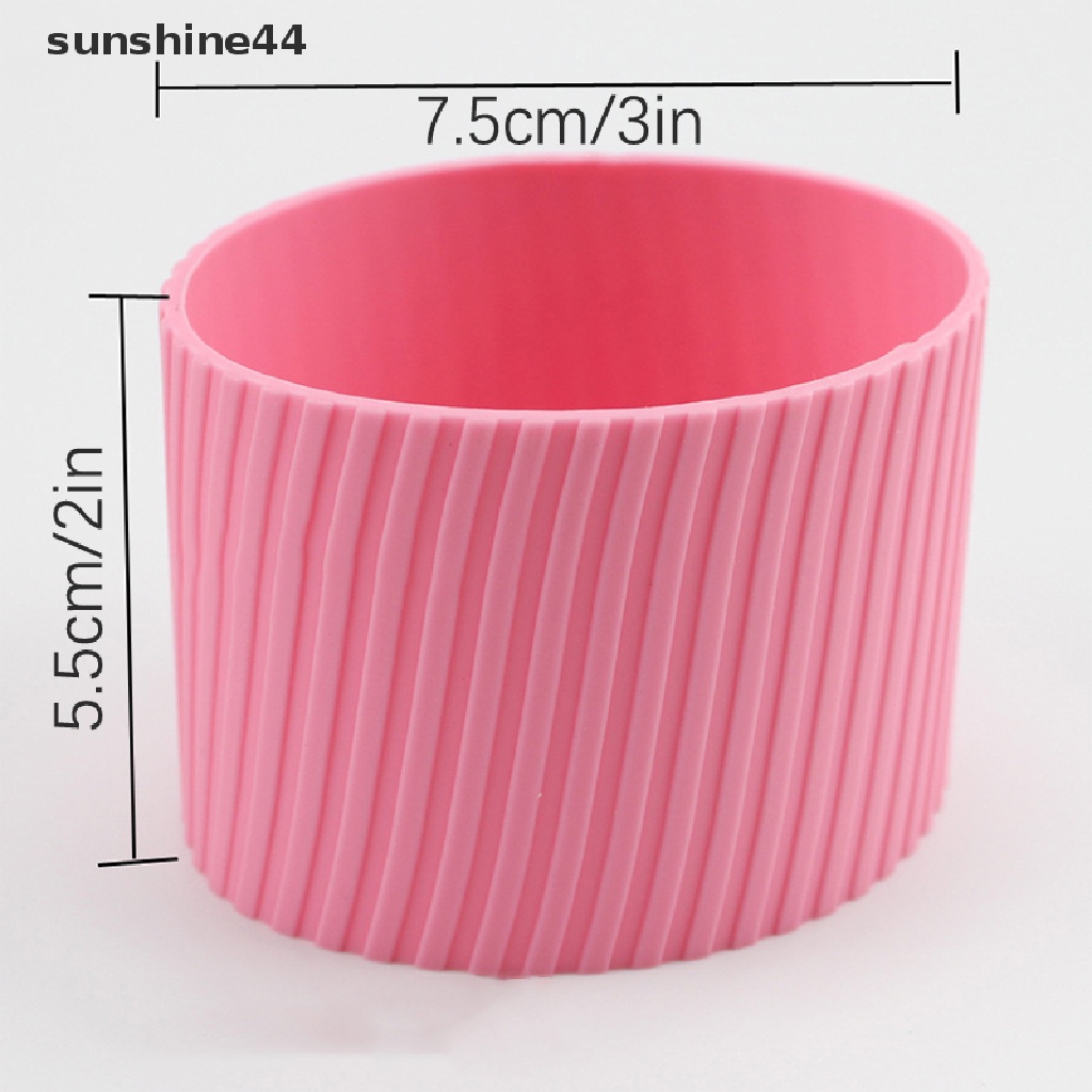 Sunshine Silicone Non-slip Mug Sleeve Penutup Botol Kaca Peredam Panas Bottle Sleeves ID