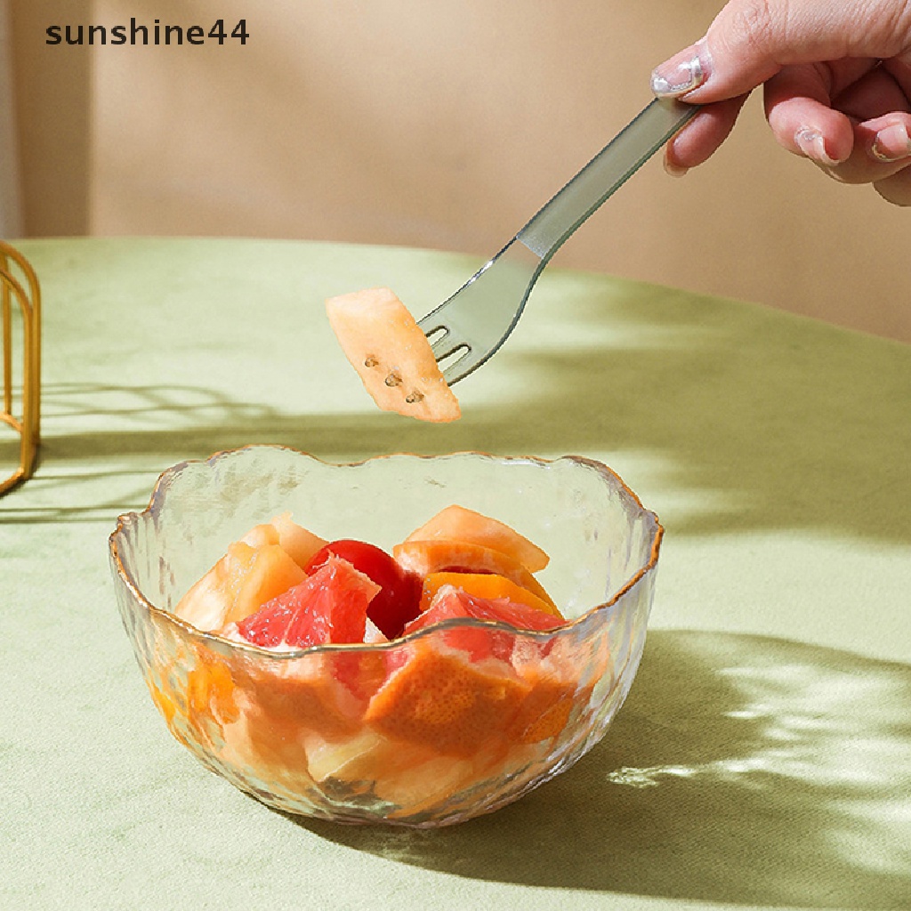 Sunshine 20Pcs/kotak Kreatif Buah Garpu Klip 2-in-1 Penghapusan Kue Klip Dessert Fork ID