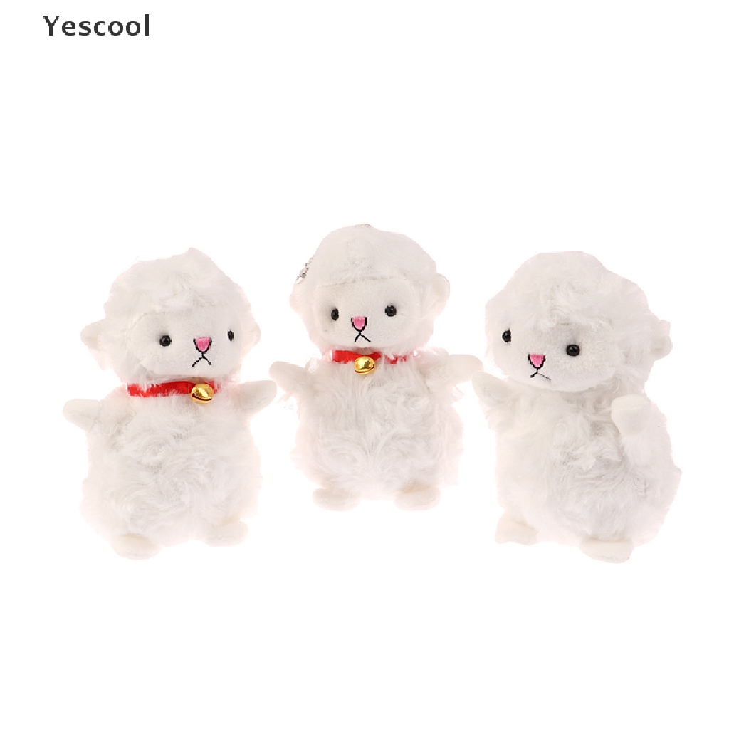 Yescool 15cm Boneka Domba Lucu Gantungan Kunci Mewah Kawaii Aksesoris Plushies Cowok Cewek Keyring ID