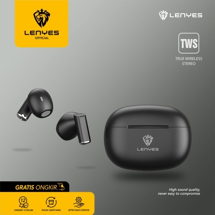 LENYES TWS Earphone Air 55 True Wireless Touch Hi-Fi Sound Bluetooth - Putih headset handsfree earbud rechargeable stereo in ear mini