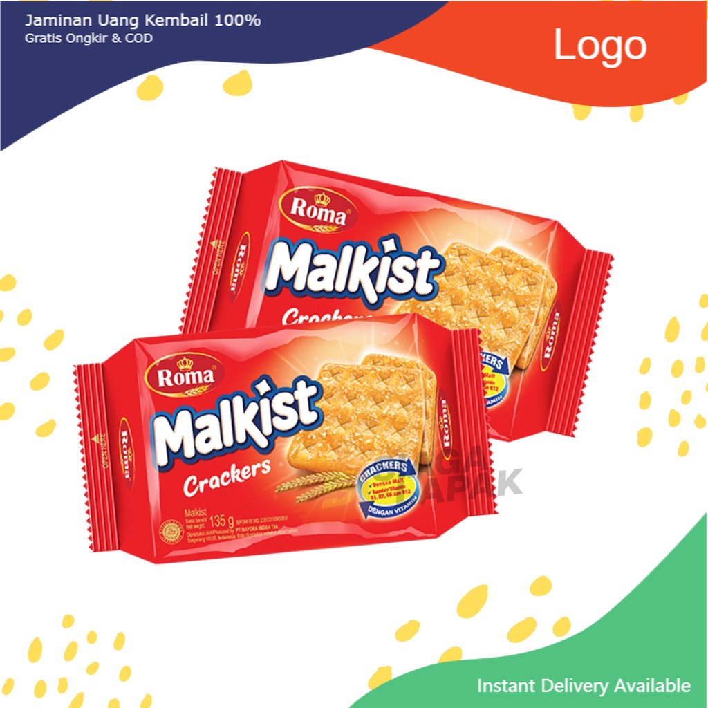 

Biskuit Roma Malkist Crackers 135 gram (ikannus_shop)