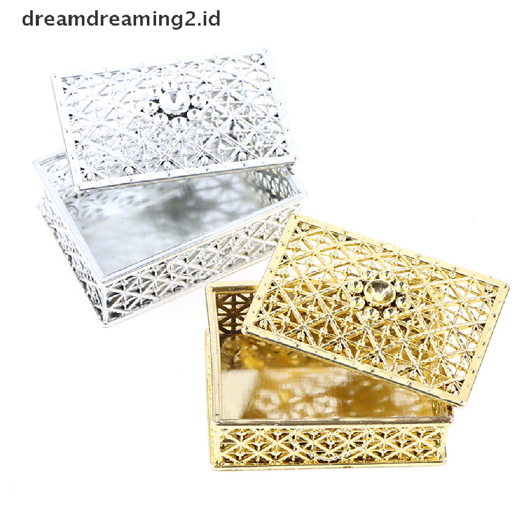 (hot) Kotak Permen Foil Emas Hollow Plastik Coklat Kotak Hantaran Wedding Box//