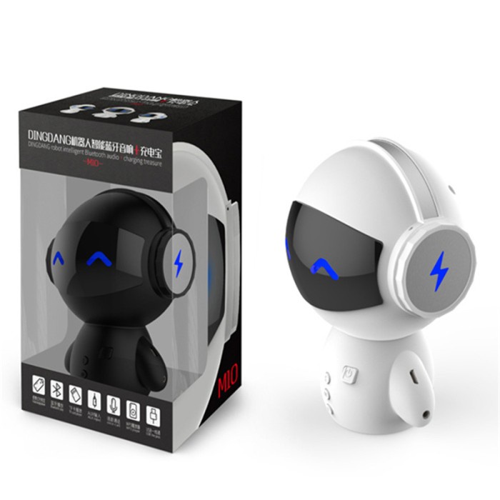 Speaker Robot DINGDANG 2IN1 Portable Bluetooth Power Bank M10 Mp3 Aux