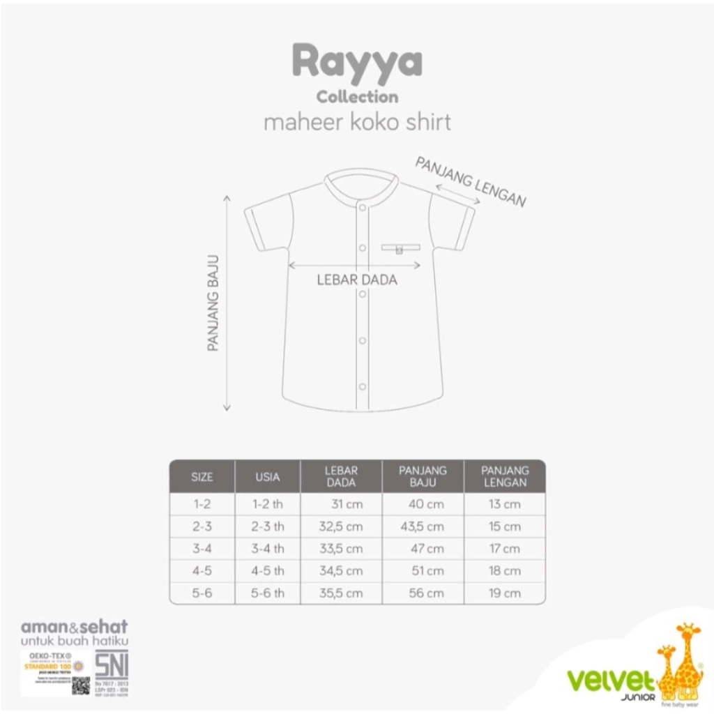 Velvet Junior Maheer Koko Shirt Atasan Anak Laki-Laki Raya Collection / Koko anak