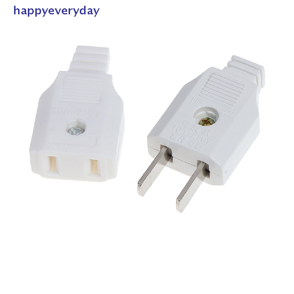 [happy] Us 2pin Gepeng AC Listrik Power Male Plug Female Socket Outlet Adaptor Kawat [ID]