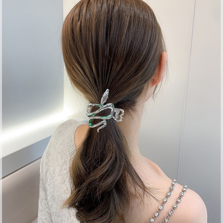 Logam Klip Rambut Berbentuk Ular Hair Claw Woman Ponytail Holder Aksesoris Rambut