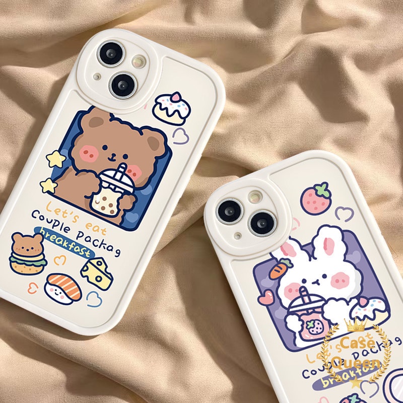 Cartoon Lovely Phone Case Infinix Hot 10s 10T 9 11 10 Play 11s Smart 6 5 Hot 10 Lite Note 8 Cute Bear Rabbit Strawberry Cake TPU Soft Couple Back Cover