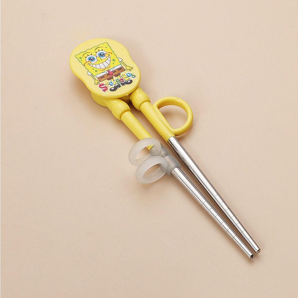 Needway Sumpit Belajar Anak Portable Safety Praktis Stainless Steel Utensil Kartun Food Grade Babi Bayi Latihan Helper