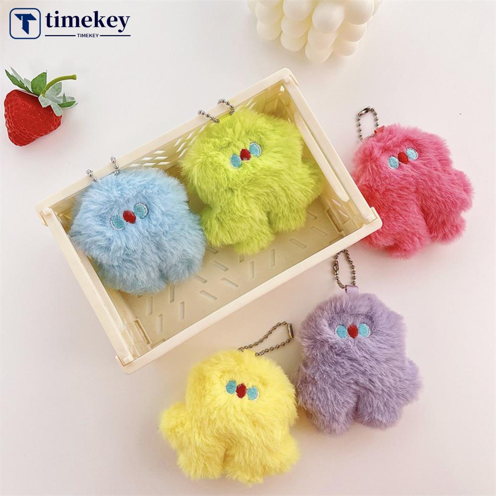 Timekey Lucu Mewah Monster Kecil Mainan Kartun Hewan Boneka Liontin Kunci Mobil Tas Dekorasi Liontin Ulang Tahun Plushies Mainan DGA1