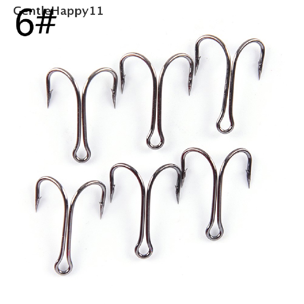 Gentlehappy 50 Pcs Ganda Baja Karbon Tinggi Hitam Memancing Kait Jangkar Ganda Air Asin 50pcs Kait Pancing Ganda Pengikat Lalat Kecil Kait Jangkar Ganda 50pcs Baja Karbon Tinggi Ganda