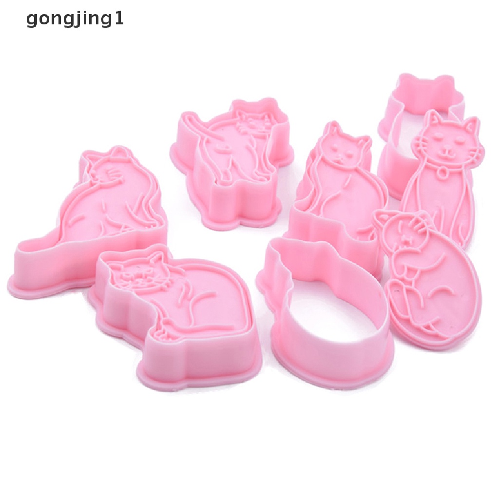 Ggg 6Set Cetakan Biskuit Plastik Kucing press Alat Pemodelan Kue ID