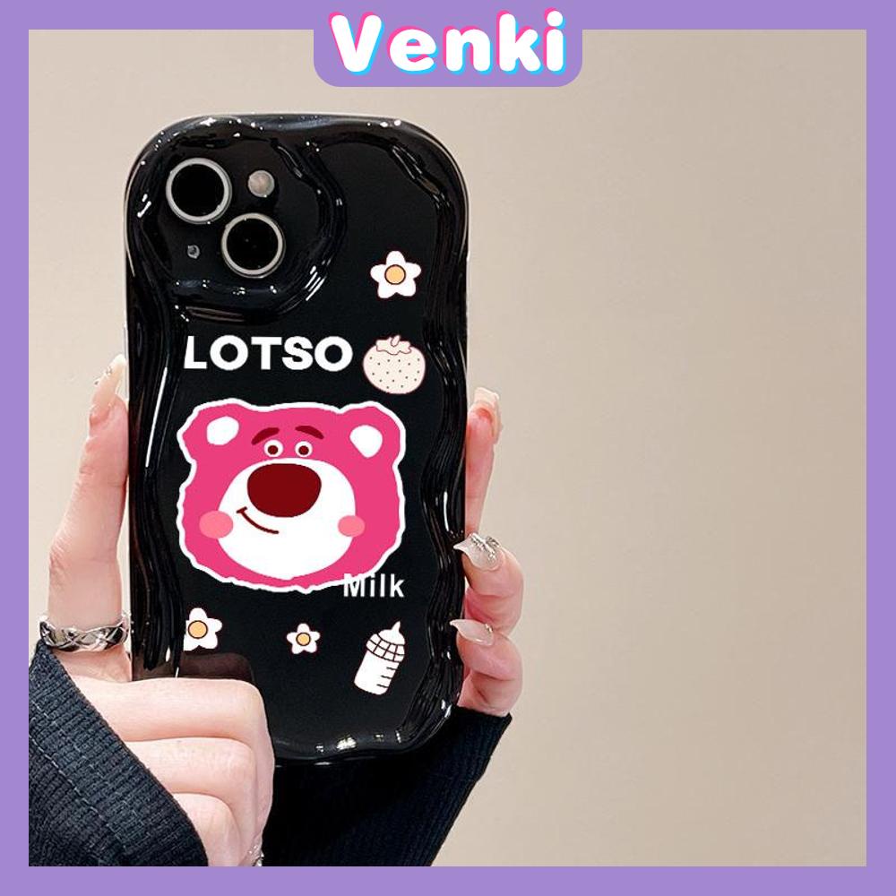 Case for iPhone 11 Pro Max TPU Soft Glossy Curved Wave Case Cute Cartoon Bear Camera Protection Shockproof For iPhone 14 13 12 11 Plus Pro Max 7 Plus X XR