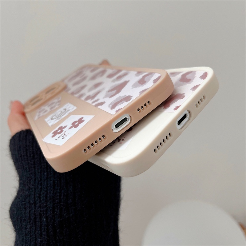 IPHONE Ins Pink Pola Leopard Silikon Lembut Perlindungan Penuh Casing Ponsel Cover Untuk Iphone7 8 PLUS X XR XS 11 12 13 14 PRO MAX