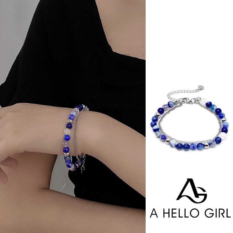 Gelang Manik-Manik Double layer Gaya Korea Untuk Wanita