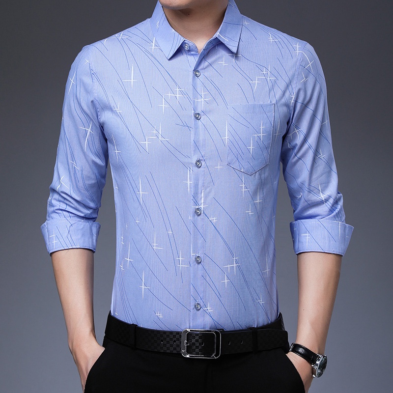 Kemeja Pria Kasual Kemeja Lengan Panjang Pria| Baju Kargan Lelaki Tren  Korea Kasual   Gugur 2023