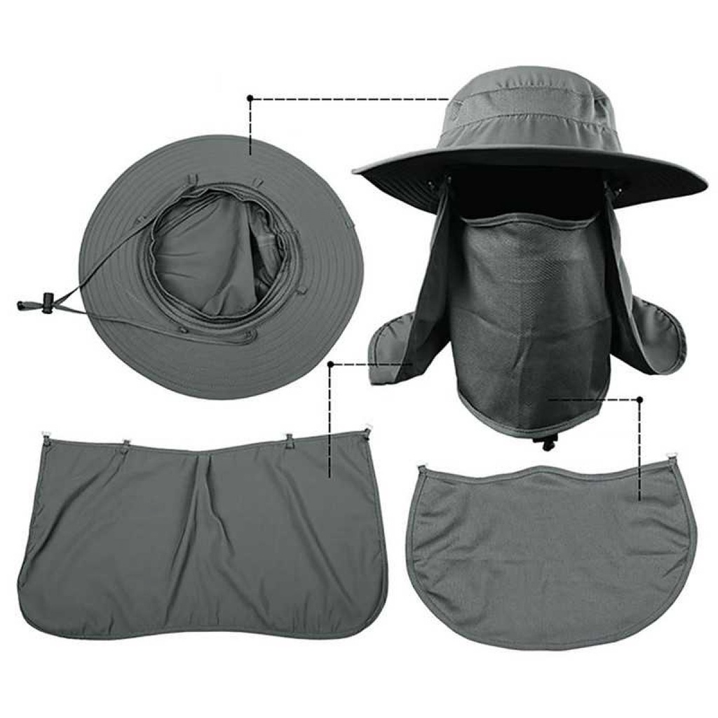 UNI Topi Camping Gunung Outdoor dengan Penutup Wajah