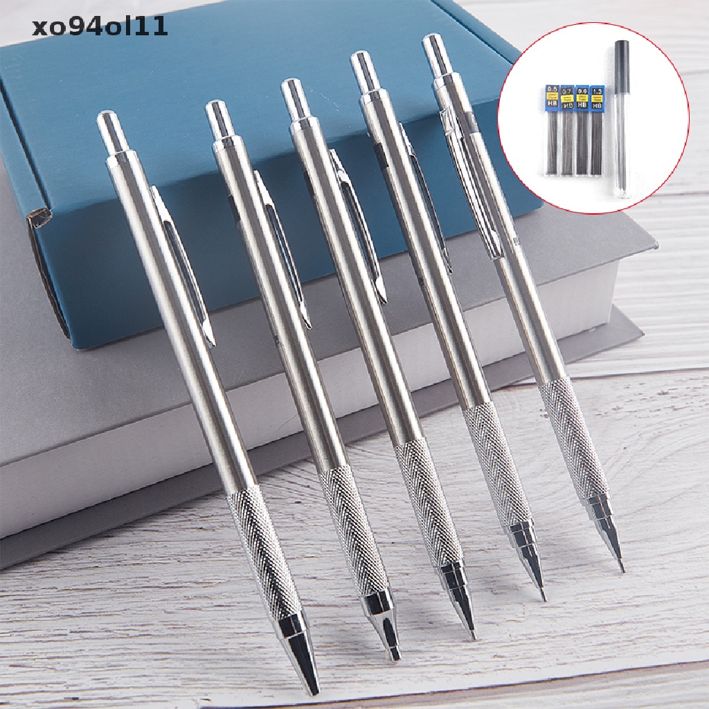 Xo Pensil Mekanik Bahan Metal 0.5/0.7/0.9/1.3/2.0mm Menggambar Pensil Otomatis Dengan OL Timah