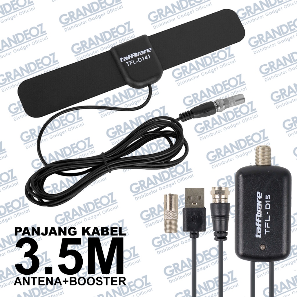 Promo  [ORIGINAL 100%] Antena TV + Amplifier Booster Outdoor / Indoor Digital DVB-T2 High Gain 25dB 