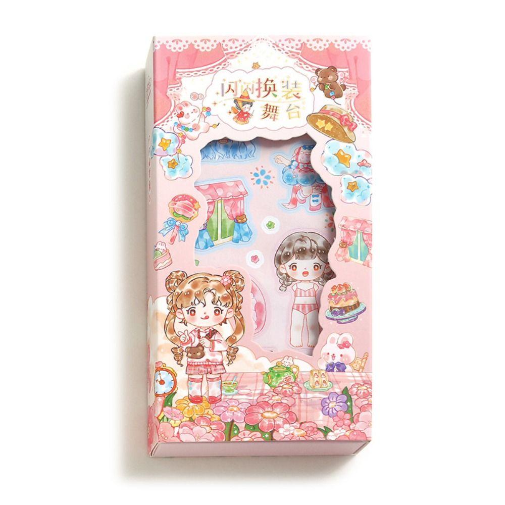 Mxbeauty Gadis Kecil Dress-up Outfit Stiker Jurnal Siswa Scrapbooking Tangan Akun Pribadi DIY Dekoratif Stiker