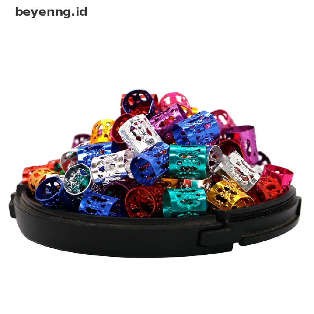 Beyen Lot 50pcs 8mm Manset Rambut Mengepang Klip Lock Dreadlock Manik Hair Extension Dekorasi ID