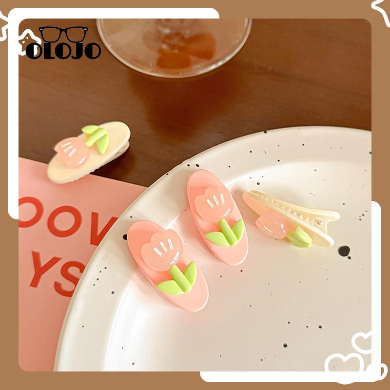 【COD】Tulip Oval Jepit Rambut Jelly Lucu Kartun Manis Duckbill Klip Aksesoris Rambut