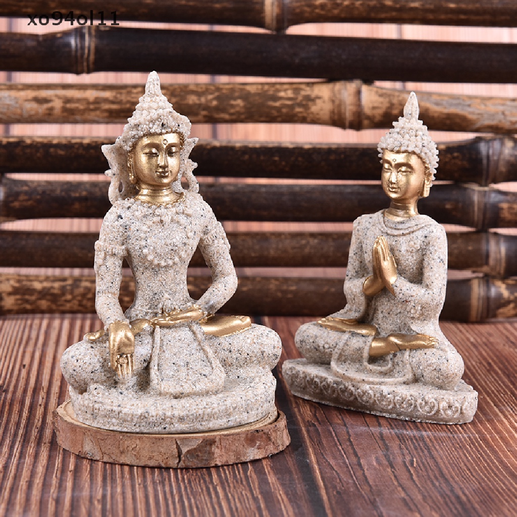 Patung Buddha XO Sandstone Thailand Patung Buddha Fengshui Dekorasi Rumah OL