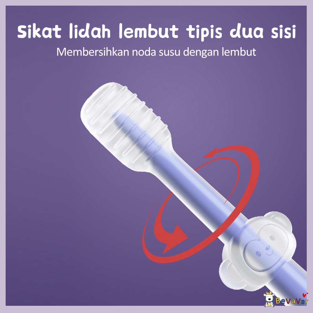 BEVAVAR 4 in 1 Pembersih Lidah Mulut Bayi New Born / Sikat Lidah Gigi Bayi Silikon