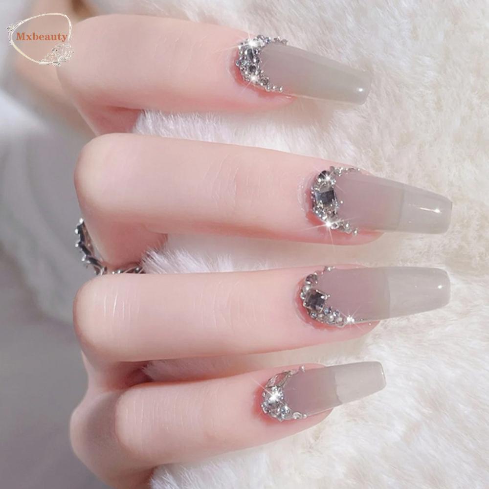 Mxbeauty 6 Kisi / Set Stiker Kuku 3d Aksen Berlian Imitasi Untuk Aksesoris Nail Art / Manicure Diy