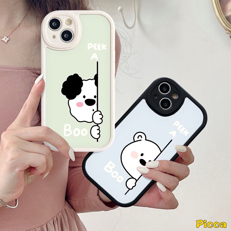 Case Pasangan Untuk Infinix Note8 Smart5 6panas11 10s 11s 10 9 Bermain 10T Panas10 Lite 10T 10T 11 10s 11s Lucu Kartun Beruang Puppy Pelindung Lensa Lembut Tpu Penutup Belakang