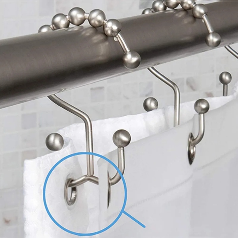 1pc Kreatif Tirai Bergerak Gantung Besi Roller Ball Hook/Portable Shower Curtain Sliding Hooks/Rumah Gantungan Laci Serbaguna