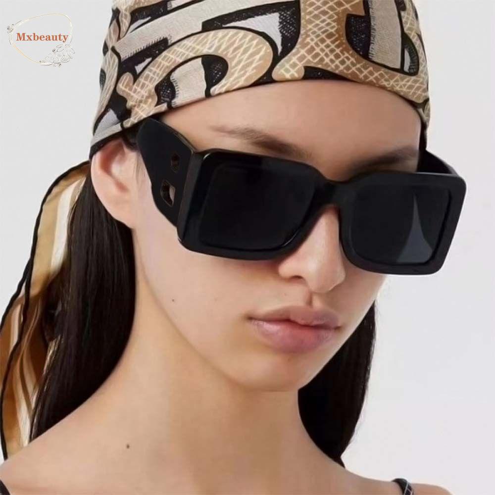 Mxbeauty Kacamata Hitam Wanita Merah Muda Mewah Merek Pria Bingkai Tebal Besar Hitam Square Sun Eyewear Korean Sun Glasses